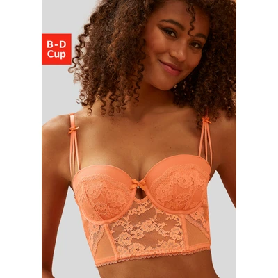 Abbildung von Lascana Corsage Bügel BH, Damen, Größe: 70B, Tangarine