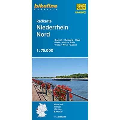 Abbildung von Radkarte Niederrhein Nord (RK NRW03): Bocholt Duisburg Wesel Kleve Moers Xanten Maas Rhein Lippe (Bikeline Radkarte)