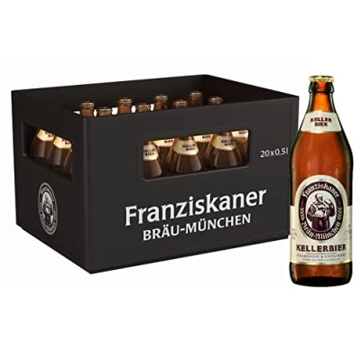 Abbildung von Franziskaner Kellerbier Flaschenbier, MEHRWEG im Kasten, Bier aus München (20 x 0.5 l)