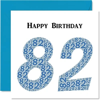 Abbildung von Lustige Geburtstagskarte zum 82. Geburtstag für Männer Shapecloud Happy Birthday Karte Vater, Mutter, Großvater, Oma, Onkel, Tante, 145 mm x Grußkarten,