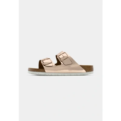 Abbildung von Birkenstock Arizona NL SFB Narrow Pantolette flach, Damen, Größe: 36, Metallic copper Schuhe