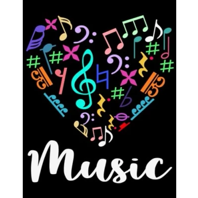 Abbildung von Music Notenheft A4 ohne Hilfslinien 100 Seiten blanko 12 Notensysteme pro Seite: Notenbuch leer