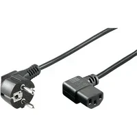 Abbildung von Goobay 96042 Kaltgerätekabel 1,5m / 90 Grad C13 Kaltgerätebuchse &amp; Schutzkontaktstecker Universelles PC Monitor Stromkabel Winkelstecker Netzkabel Schwarz