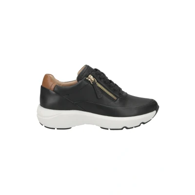 Abbildung von Clarks Damen Tivoli Zip Sneaker, Black Leather, 36 EU
