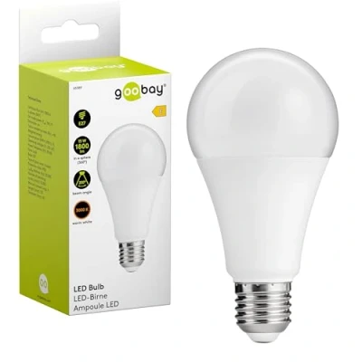 Abbildung von goobay 65389 LED Birne 15 Watt/LED für Lampen/Warmweiß/Energiesparende Birne/Mattierte E27 Birne/LED Leuchtmittel/Ersatz Glühbirne/Weiß