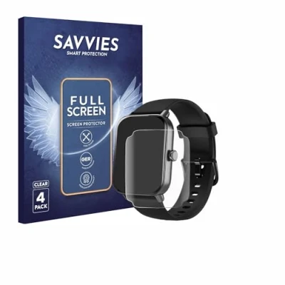 Abbildung von Savvies 4 Stück Full Screen Schutzfolie für Yoever IDW19 1.8&quot; Cover Displayschutz Folie [3D Curved, Transparent, Anti Fingerabdruck]