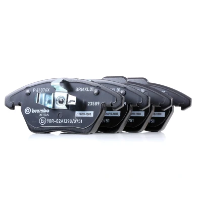 Abbildung von BREMBO P 61 076X Bremsbelagsatz exkl. Verschleißwarnkontakt ohne Zubehör PEUGEOT: 3008 I, 208 I Schrägheck, 207 AUDI: A1 Schrägheck