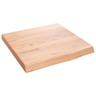 Abbildung von vidaXL Waschtischplatte, Multifunktional Arbeitsplatte mit Naturkante, Waschtischkonsole Tischplatte für Badezimmer, Holzplatte Platte, Hellbraun 40x40x(2 4) cm Massivholz Behandelt