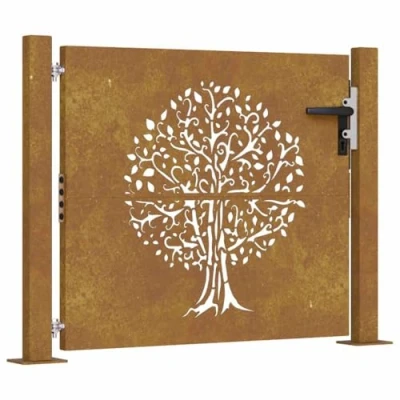 Abbildung von vidaXL Gartentor 105x80 cm Cortenstahl Baum Design