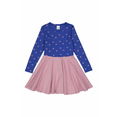 Abbildung von Fred&#039;s World by Green Cotton Langarm Jerseykleid für Kinder, Größe: 122, Star blue pink haze