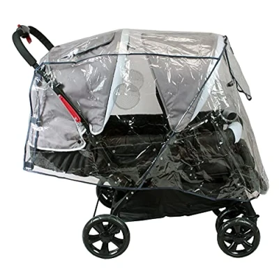 Abbildung von Bambisol HPU Regenschutz für Doppel Buggy mit Dach, transparent