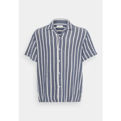 Abbildung von Jack &amp; Jones Jorcoba Stripe Resort Shirt Hemd, Herren, Größe: 6XL, Ocean cavern