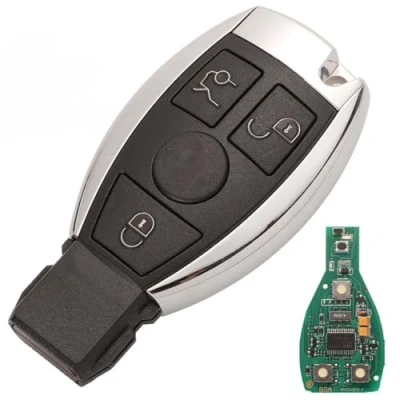Abbildung von Fernbedienung Schlüsselkarte Autoschlüssel 3 Tasten gehäuse für BGA Chip Mercedes Benz A B S E Klasse W203 W204 W205 W210 W211 W212 W221 W222 433MHZ