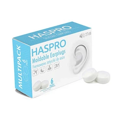 Abbildung von HASPRO Mold 6P [6 Paar] formbare Silikon Ohrstöpsel mit Plastikbehälter, wiederverwendbar, weich, wasserdicht, für Schwimmen, Baden, Schnarchen, Schlafen, Arbeit (Minze)