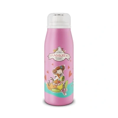 Abbildung von alfi KIDS ISO BOTTLE 350ml,Ida Schule der Magischen Tiere, Isoliertrinkflasche Kinder Edelstahl, dicht mit Drehverschluss, hält 12 Stunden heiß, 24 kalt, Trinkflasche für Kohlensäure,BPA frei