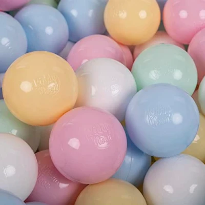 Abbildung von KiddyMoon 700 Bälle/7Cm Kinder Bälle Spielbälle Für Bällebad Baby Einfarbige Plastikbälle Made In EU, Pastellblau/Pastellgelb/Weiß/Minze/Rosa