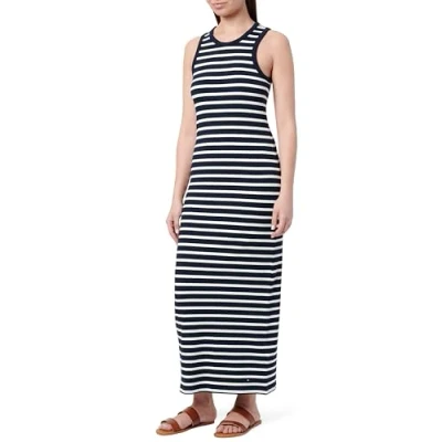 Abbildung von Tommy Hilfiger SLIM MIDI Dress Jerseykleid, Damen, Größe: XS, Dark night navy/ecru