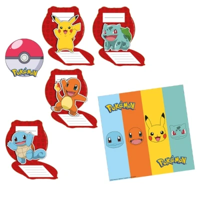 Abbildung von Pokemon Pikachu Einladungen 8 Stück
