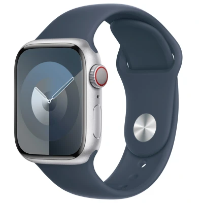 Abbildung von Apple Watch Armband Original Silikon und TPU (weich) Blau Geeignet für Series 1 9 / SE