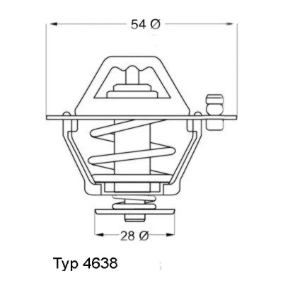 Abbildung von WAHLER 4638.82D Kühlwasserthermostat 82 mit Dichtung MITSUBISHI: L300 / Delica III Bus, L200 Pickup, Kastenwagen