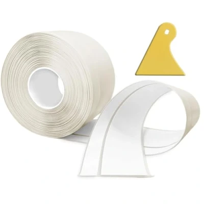 Abbildung von TAOYIO Weichsockelleiste Selbstklebend, 12M PVC küchenabschlussleiste 50x20mm, Sockelleiste Selbstklebende für Küche und Badezimmer 5x2 Beige