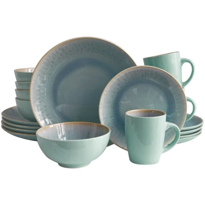Abbildung von ECHTWERK 16 teiliges Vintage Tafelservice &quot;Ana&quot; Modern Design, für 4 Personen, Stilvolles Geschirrset aus Porzellan mit x Speiseteller, Beilagenteller, Schüssel, Teetassen