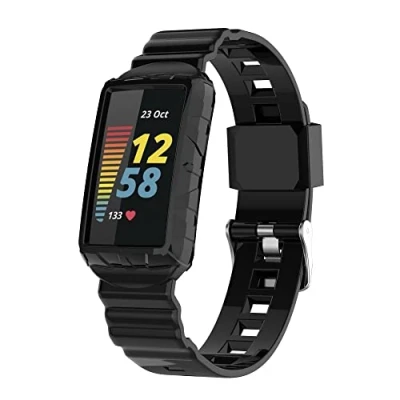 Abbildung von INF Armband Kompatibel mit Fitbit Charge 6/4/4 SE/3/3 SE, Silikonarmband, Uhrenarmbänder, Uhrenarmband aus Silikon, Ersatzarmband für Damen Herren