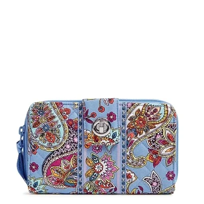 Abbildung von Vera Bradley Damen Geldbörse mit Drehverschluss aus Baumwolle RFID Schutz, Provence Paisley, Einheitsgröße