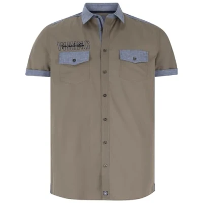 Abbildung von Jan Vanderstorm Kurzarm Hemd, Herren, Größe: Large, Beige