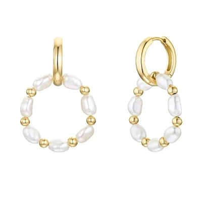 Abbildung von Noelani Paar Creolen für Damen, 925 Sterling Silber, Süßwasserzuchtperle (Creolen, 4 tlg)