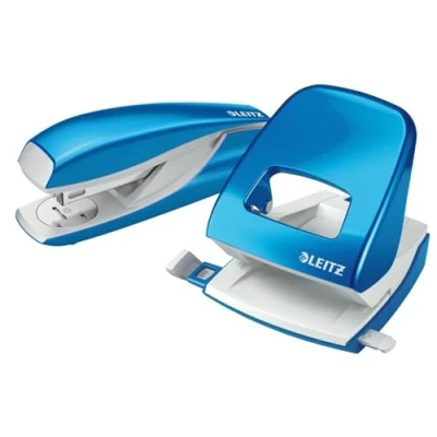 Abbildung von LEITZ Locher und Heftgeräte Set blau metallic