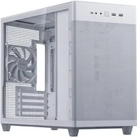 Abbildung von ASUS Prime AP201 Tempered Glass MicroATX Gehäuse weiß (33 Liter, unterstützt 360 mm Kühler, Grafikkarten bis 338 Länge und Standard ATX Netzteile, USB C Anschluss, Seitenteile aus Glas)