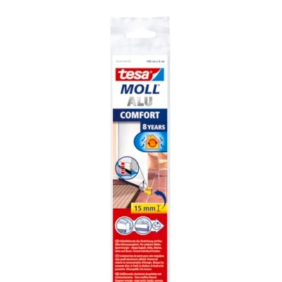 Abbildung von tesa Türbodendichtung tesamoll Türdichtung COMFORT 1 m : 40 mm, (Packung, St), Zugluftstopper energiesparend einfache Montage weiß