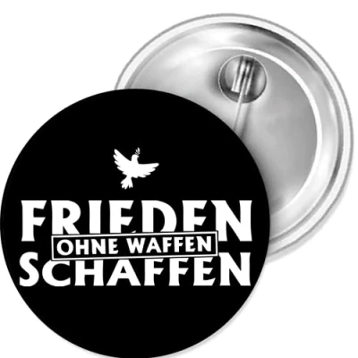 Abbildung von Sammys Shirt Store Frieden schaffen Ohne Waffen Button 55 mm
