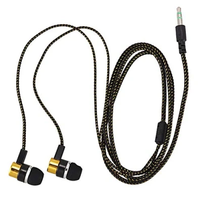 Abbildung von Dariokki 1.1M Reflektierende Fasergewebe Linie Ger?uschisolierende Stereo In Ear Ohrh?rer Kopfh?rer Mit 3,5 Mm Klinkenbuchse Standard Golden