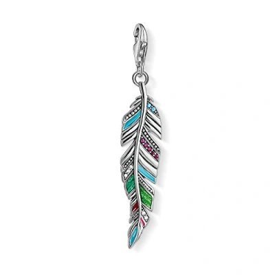 Abbildung von Thomas SABO Ethno Feder Anhänger silvercoloured,red,turquoise,green,pink, Damen, Größe: One Size, Silver coloured,red,turquoise,green,pink