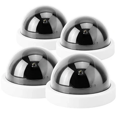 Abbildung von Sonew Dummy Dome Kamera, Simulationskamera CCTV Fake Überwachungskamera, 4 teilige Überwachungskamera mit blinkendem LED Licht(Weiß)