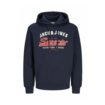 Abbildung von Jack &amp; Jones LOGO Kapuzenpullover, Herren, Größe: Large, Dunkelblau