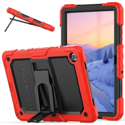 Abbildung von TECHGEAR ArmourShield Schutzhülle für Samsung Galaxy Tab A9 Plus 27,9 cm (11 Zoll) 2023 (SM X210 / SM X215) Ganzkörper Schutzhülle, robust, stoßfest, mit klappbarem Ständer und