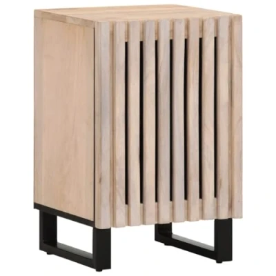 Abbildung von vidaXL Badschrank, Badezimmerschrank mit Stauraum Tür Eisenbeine, Standschrank für Badezimmer, Badmöbel, Retro Stil, Massivholz Mango