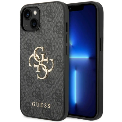 Abbildung von Apple iPhone 15 Hülle Kunststoff Guess Backcover/Hard Case Handyhülle Grau