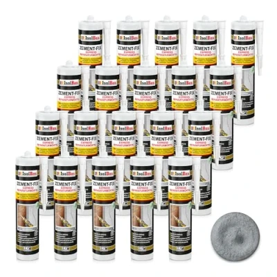 Abbildung von Isolbau Zement Fix 20 x 300 ml Betongrau Express Reperaturmörtel Dichtungsmasse für Fugen &amp; Risse im Innen Außenbereich, Kartusche