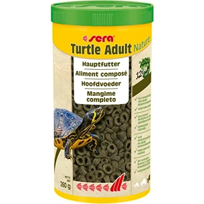 Abbildung von sera Turtle Adult Nature 1000ml Futter für Landschildkröten und adulte Wasserschildkröten aus nachhaltig produzierten Wasserlinsen, ohne Farb &amp; Konservierungsstoffe
