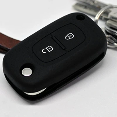 Abbildung von Soft Case Schutz Hülle Auto Schlüssel für Renault Kangoo Smart Forfour Clio Mercedes Benz Citan Klappschlüssel Remote/Farbe: Schwarz