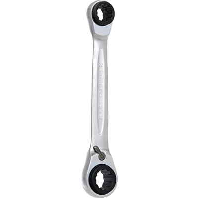 Abbildung von KS Tools 503.4553 4 in 1 GEARplus umschaltbar Doppel Ratschenringschlüssel, 21x22x24x27mm