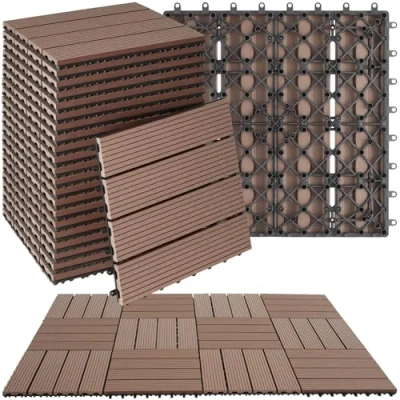 Abbildung von tectake Terrassendielen Terrassenfliesen, BxL: je 31,00x31,00 cm, (22 teiliges, 22 St., Fliesenset), 22er Set im Klicksystem