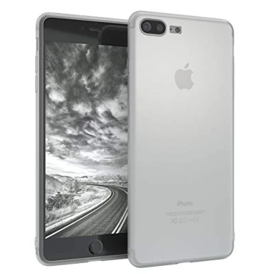 Abbildung von EAZY CASE Hülle kompatibel mit iPhone 7 Plus / 8 Schutzhülle Silikon, matt &amp; Ultra dünn Slimcover, Handyhülle, Hülle/Soft Case, Silikonhülle, Backcover, Transparent