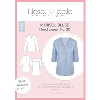 Abbildung von lillesol &amp; pelle Schnittmuster Women No.30 Marisol Bluse in Größe 34 50 zum Nähen mit Foto Anleitung und Video