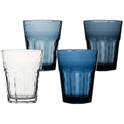 Abbildung von Bo Camp Glas Camping Gläser 4er Set Mix&amp;Match, 100% Kunststoff, Reise Trinkglas Wasser Wein 400 ml