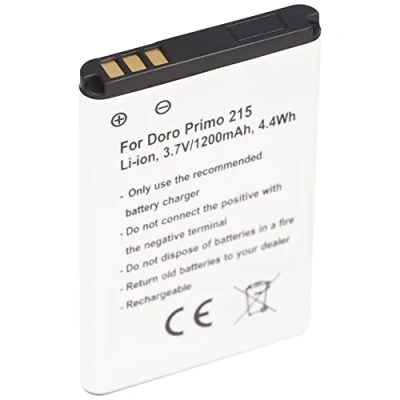 Abbildung von Akku nur für Doro Primo 215, PhoneEasy 332 GSM, 405 Hisense CS668 Abmessungen unbedingt beachten: ca. 53,3x36,8x5,7mm.